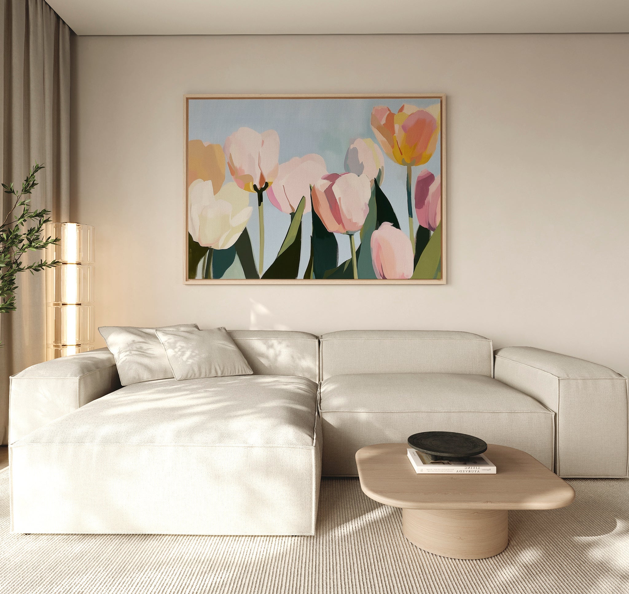 Whispers in the Meadow – neutral-toned botanical canvas wall art print by Aspire Prints