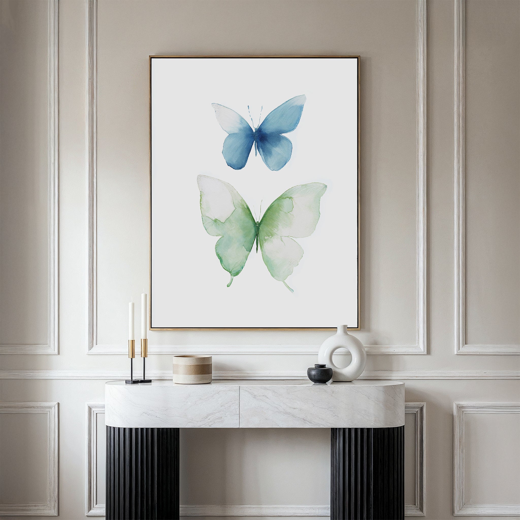Whispered Wings Canvas Print – neutral-toned wildlife canvas wall art print by Aspire Prints
