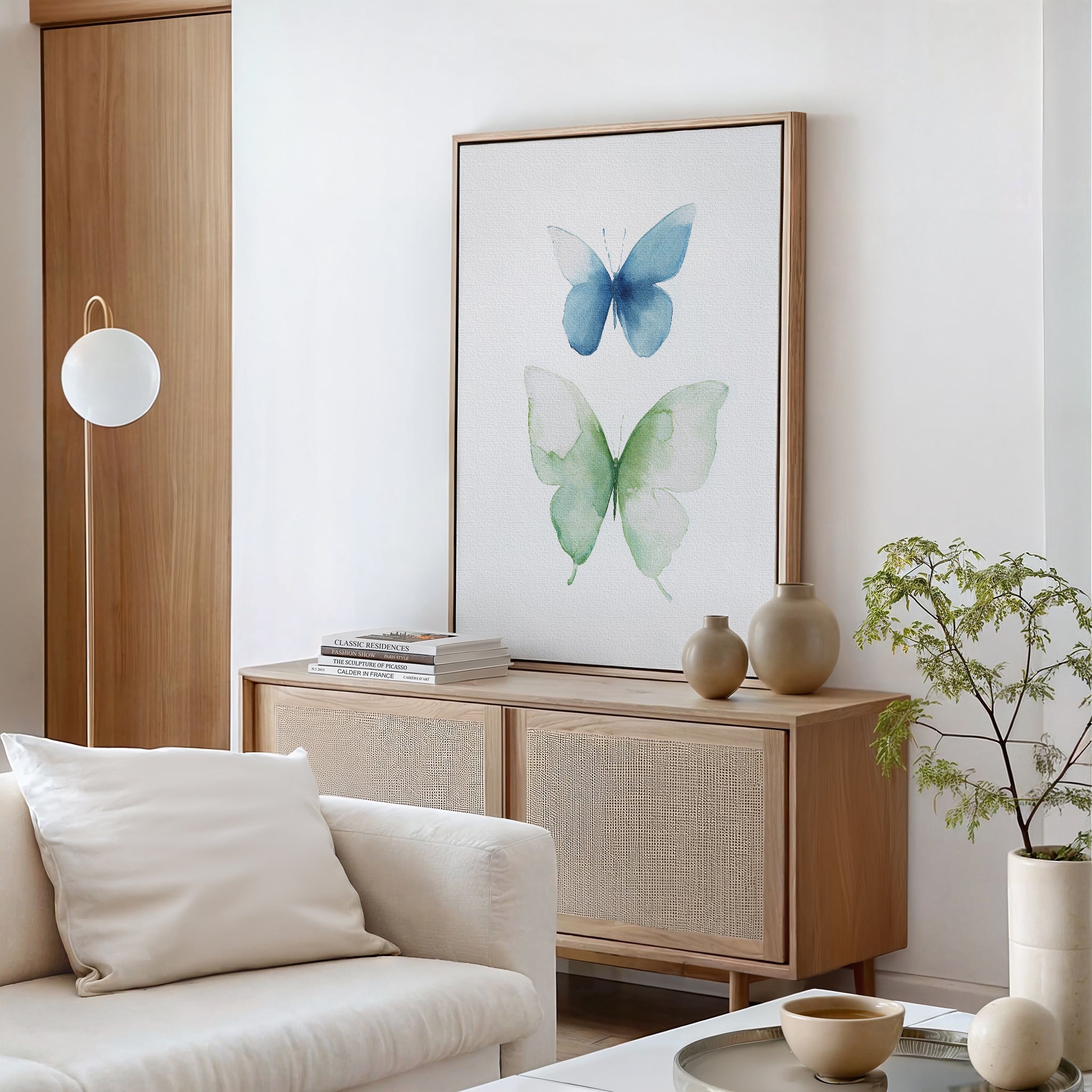 Whispered Wings Canvas Print – neutral-toned wildlife canvas wall art print by Aspire Prints