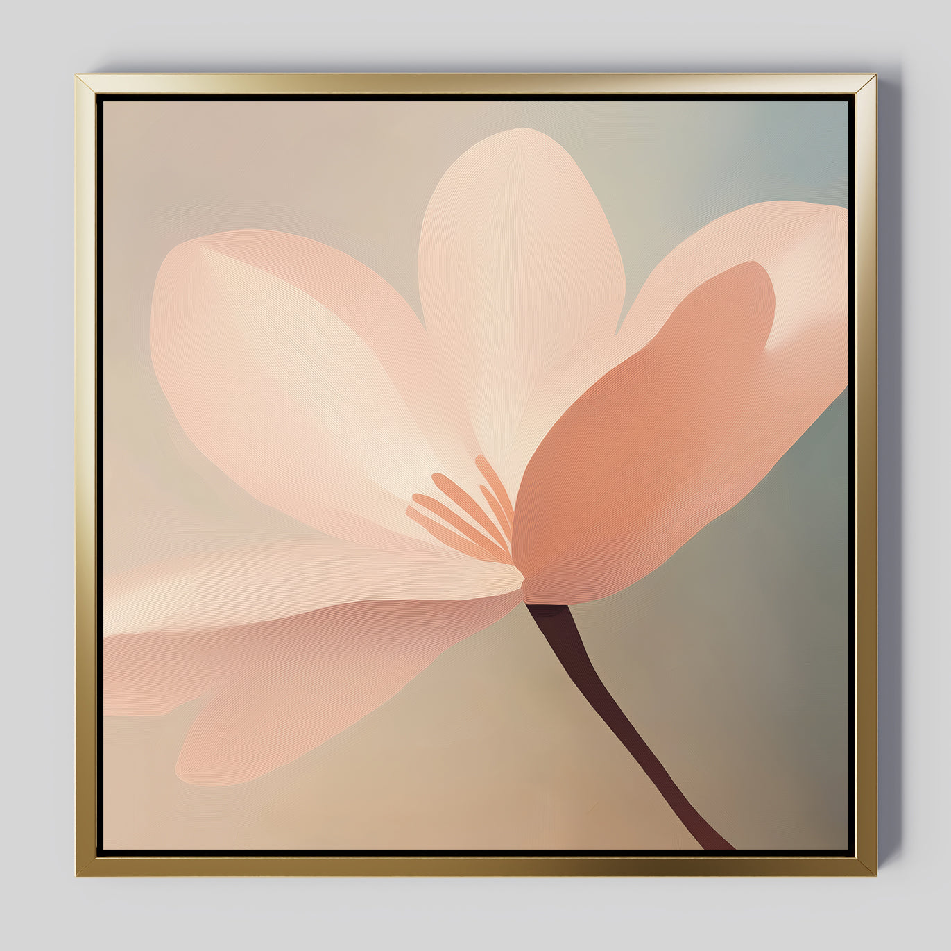 Whisper of Blush – blush pink botanical canvas wall art print by Aspire Prints