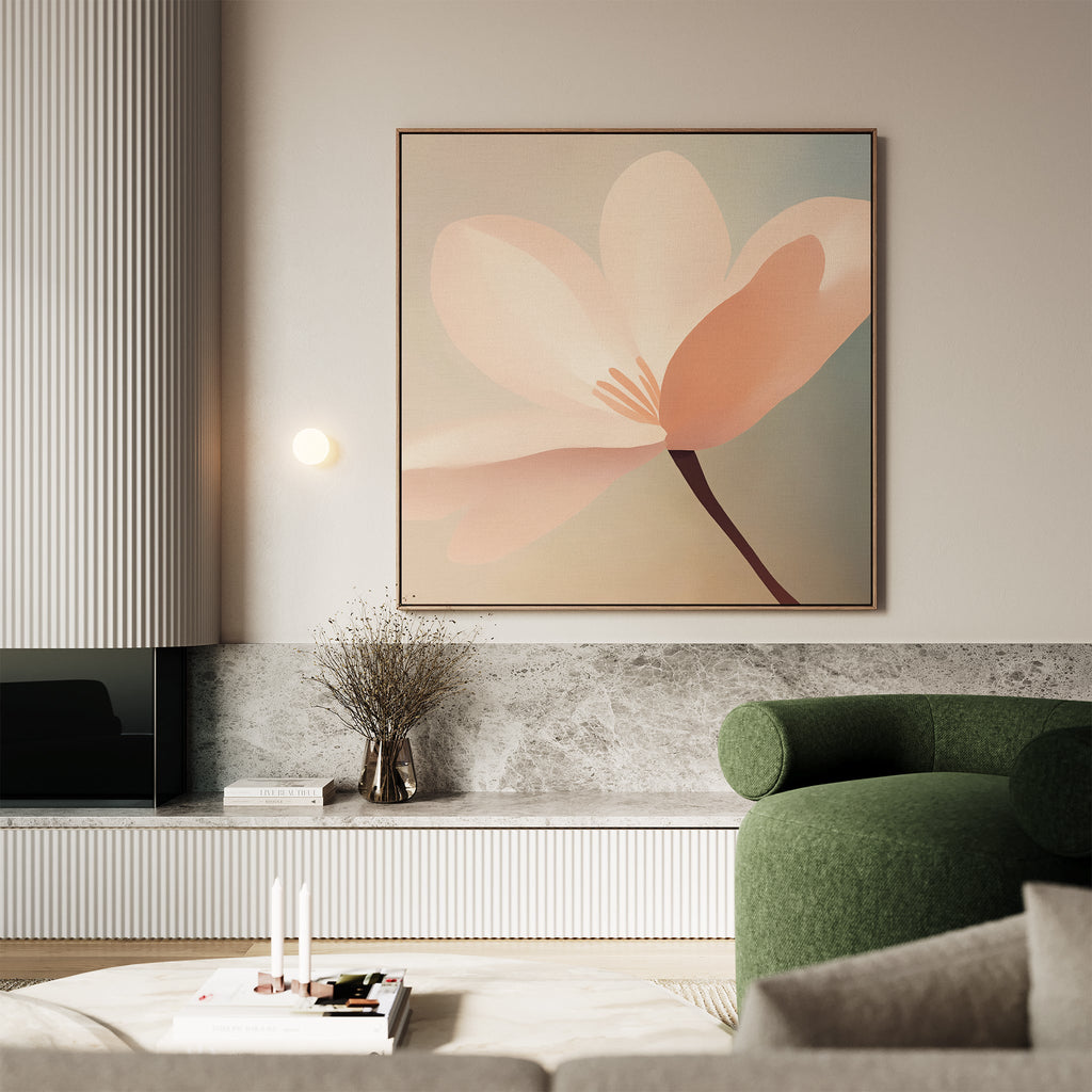 Whisper of Blush – blush pink botanical canvas wall art print by Aspire Prints