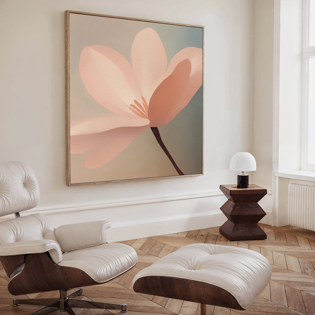 Whisper of Blush – blush pink botanical canvas wall art print by Aspire Prints