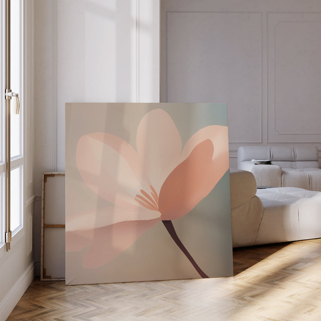 Whisper of Blush – blush pink botanical canvas wall art print by Aspire Prints