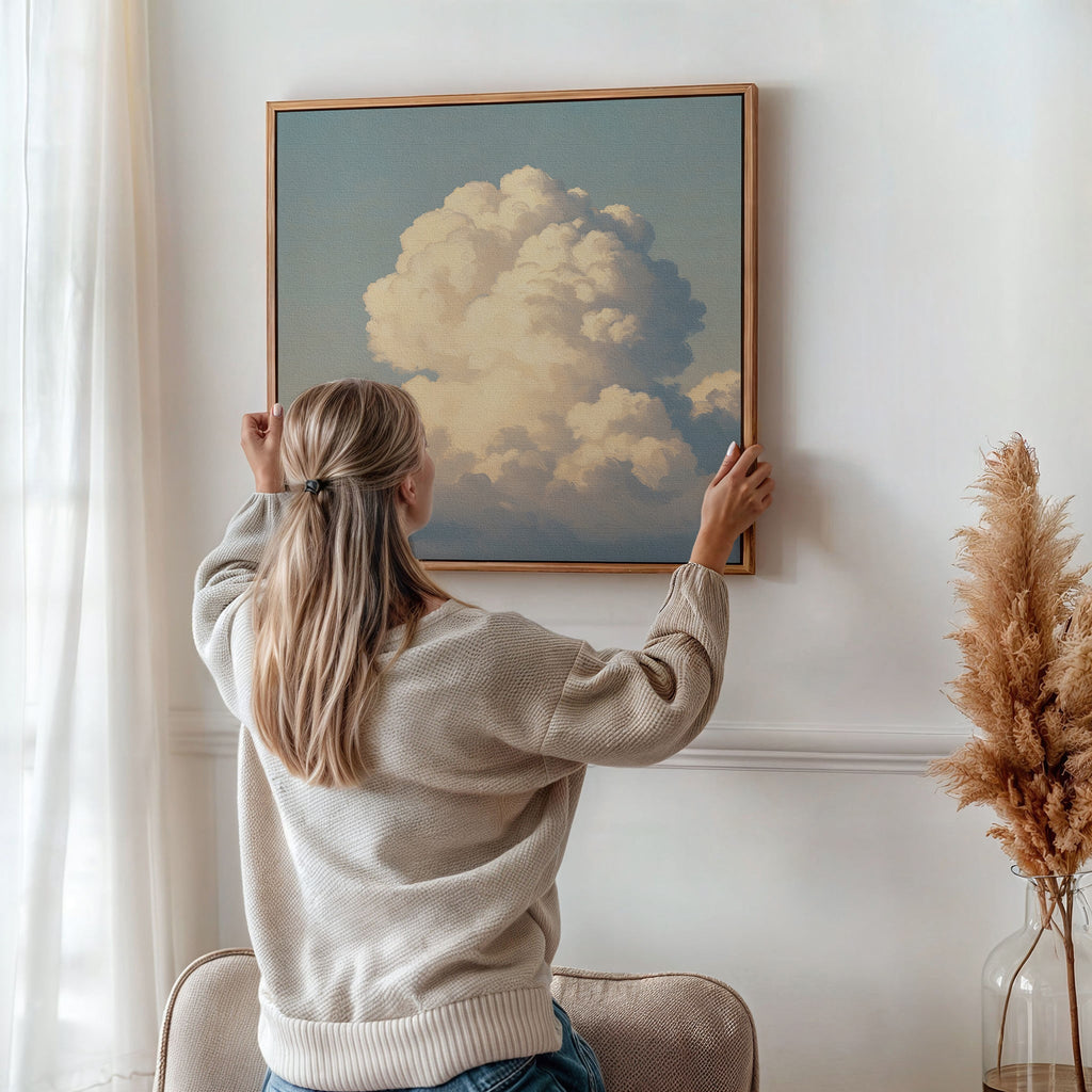 Where the Heavens Drift – blue cloud canvas wall art print by Aspire Prints
