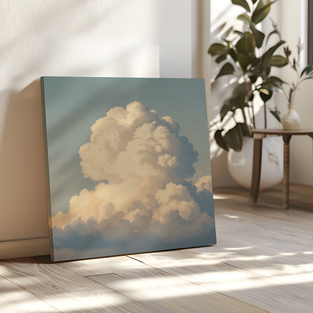 Where the Heavens Drift – blue cloud canvas wall art print by Aspire Prints