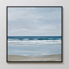Whispering Shoreline Canvas Print – neutral-toned coastal canvas wall art print by Aspire Prints