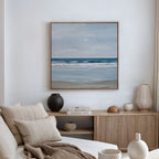 Whispering Shoreline Canvas Print – neutral-toned coastal canvas wall art print by Aspire Prints