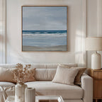Whispering Shoreline Canvas Print – neutral-toned coastal canvas wall art print by Aspire Prints