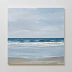 Whispering Shoreline Canvas Print – neutral-toned coastal canvas wall art print by Aspire Prints