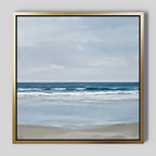 Whispering Shoreline Canvas Print – neutral-toned coastal canvas wall art print by Aspire Prints