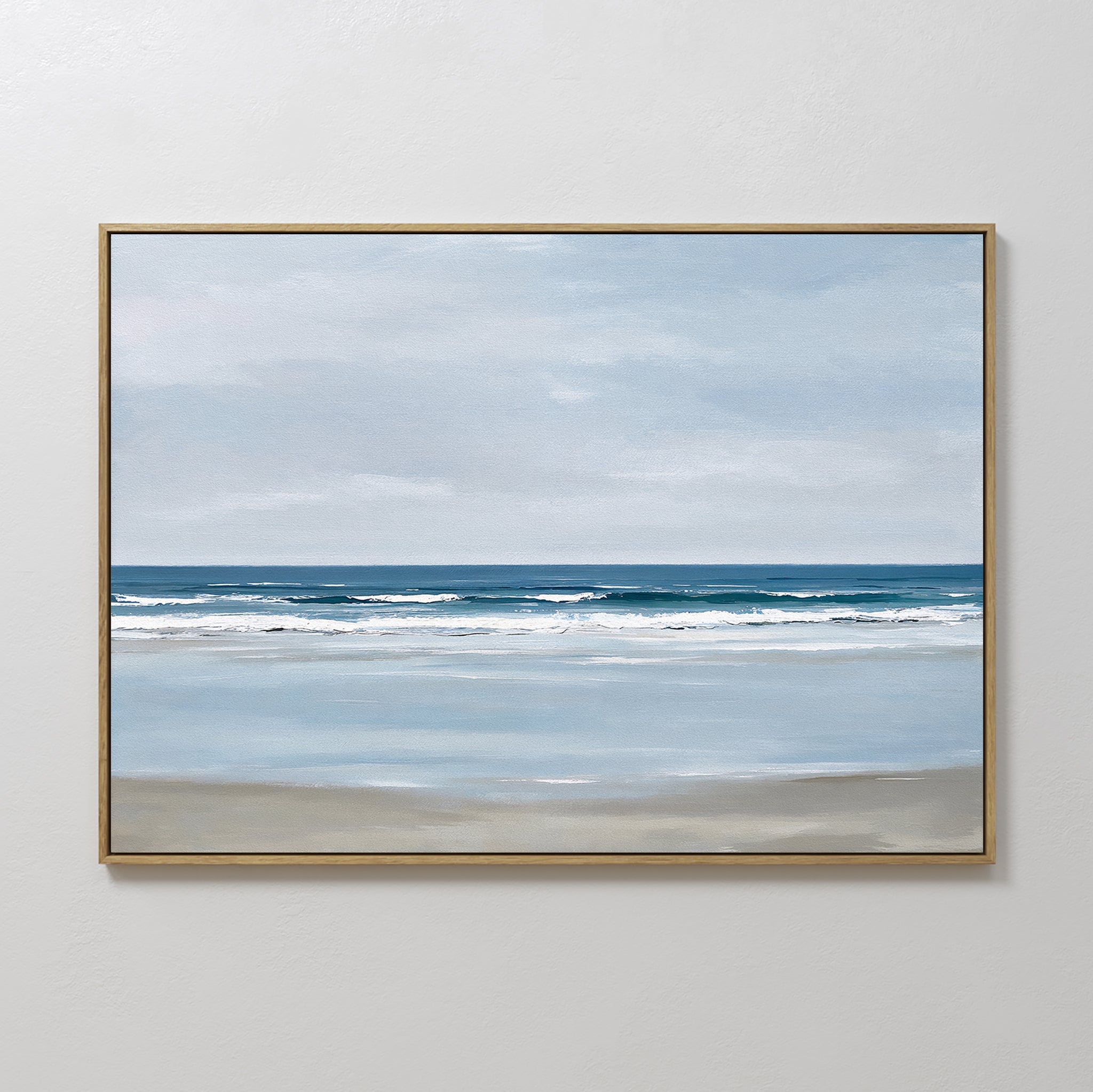 Whispers of the Shoreline – blue coastal canvas wall art print by Aspire Prints