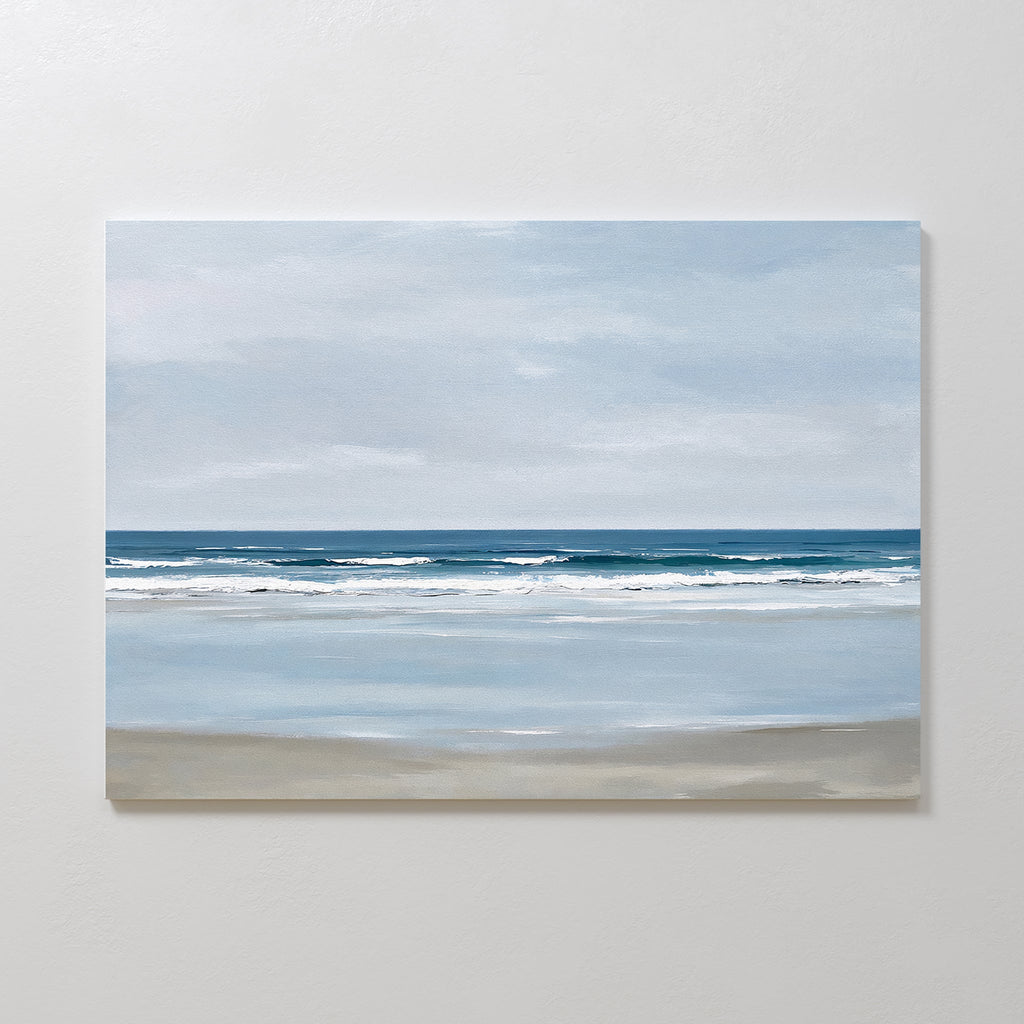 Whispers of the Shoreline – blue coastal canvas wall art print by Aspire Prints