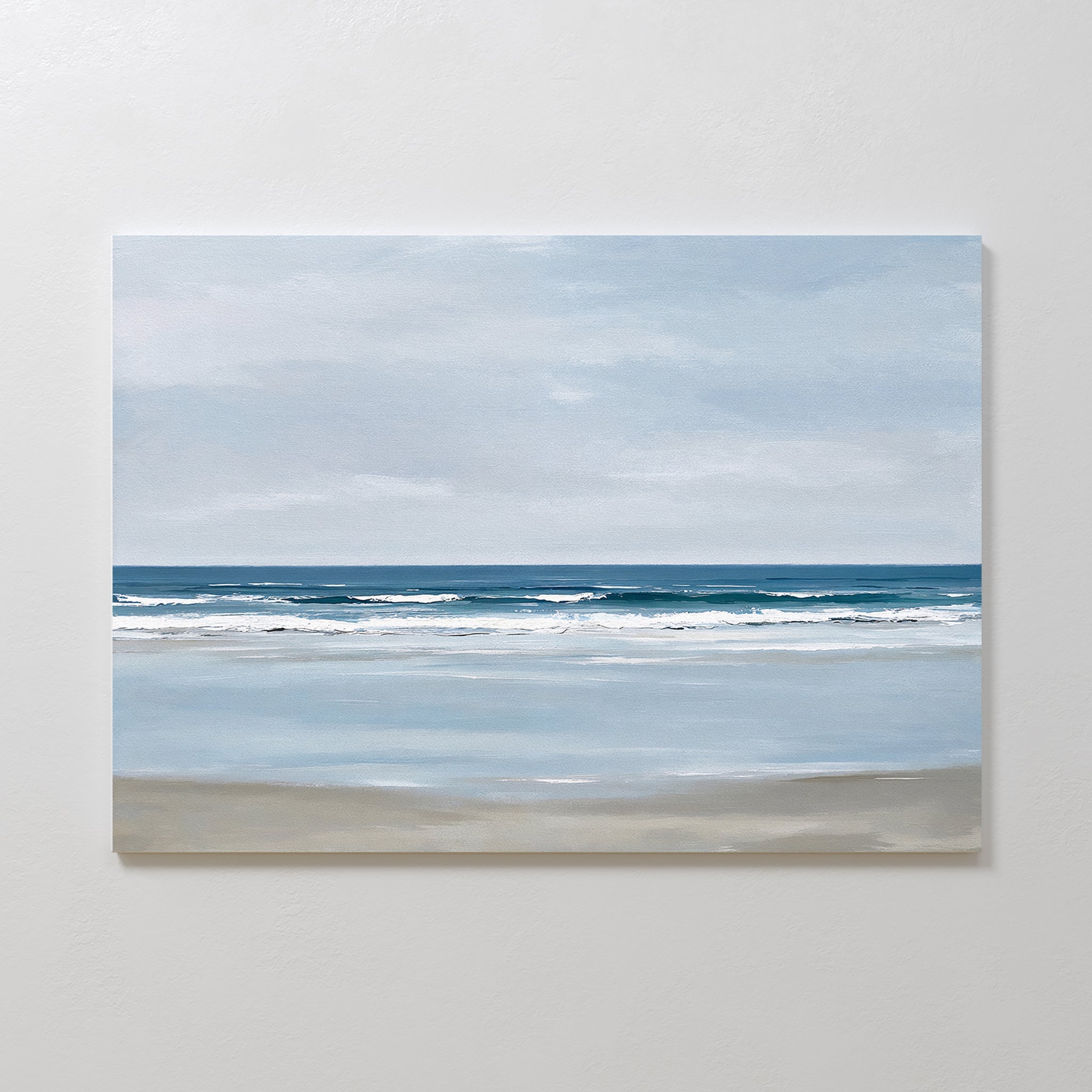 Whispers of the Shoreline – blue coastal canvas wall art print by Aspire Prints