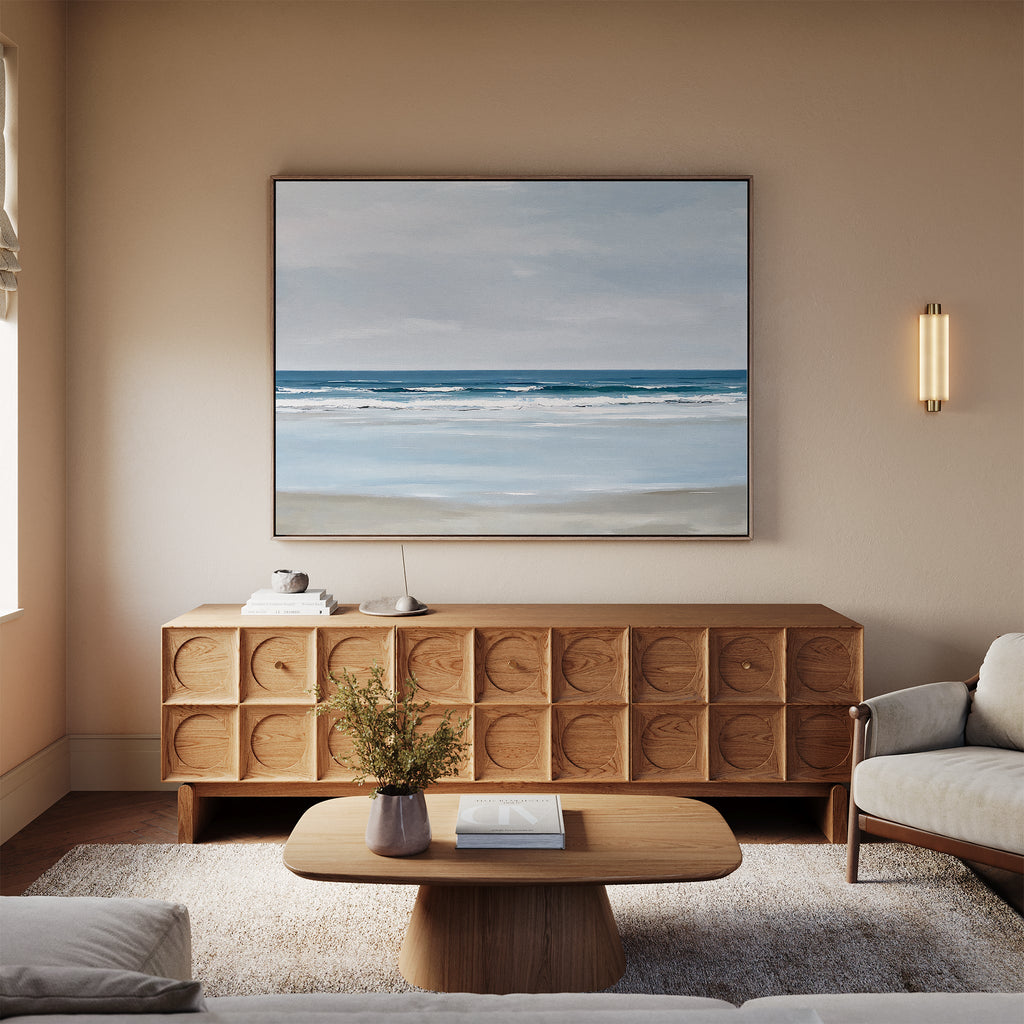 Whispers of the Shoreline – blue coastal canvas wall art print by Aspire Prints