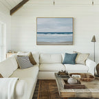 Whispers of the Shoreline – blue coastal canvas wall art print by Aspire Prints