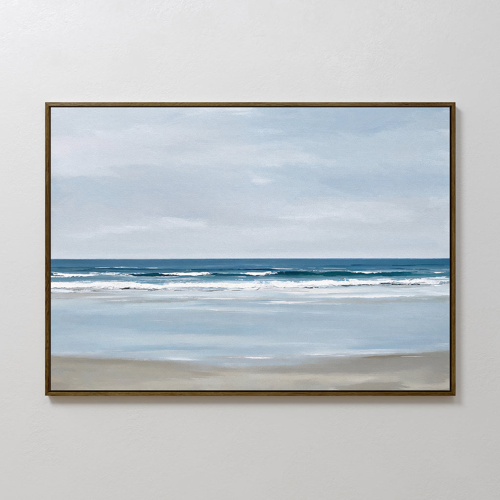 Whispers of the Shoreline – blue coastal canvas wall art print by Aspire Prints