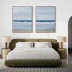 Whispering Shoreline Diptych – Set of 2 Canvas Prints set of 2 – neutral-toned coastal canvas wall art by Aspire Prints
