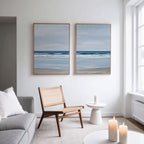 Whispering Shoreline Diptych – Set of 2 Canvas Prints set of 2 – neutral-toned coastal canvas wall art by Aspire Prints