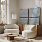 Whispering Shoreline Diptych – Set of 2 Canvas Prints set of 2 – neutral-toned coastal canvas wall art by Aspire Prints