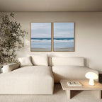 Whispering Shoreline Diptych – Set of 2 Canvas Prints set of 2 – neutral-toned coastal canvas wall art by Aspire Prints