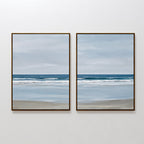 Whispering Shoreline Diptych – Set of 2 Canvas Prints set of 2 – neutral-toned coastal canvas wall art by Aspire Prints