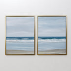 Whispering Shoreline Diptych – Set of 2 Canvas Prints set of 2 – neutral-toned coastal canvas wall art by Aspire Prints