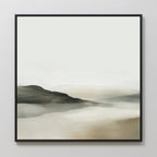 Whispering Hills at Daybreak – beige and white landscape canvas wall art print by Aspire Prints