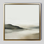 Whispering Hills at Daybreak – beige and white landscape canvas wall art print by Aspire Prints