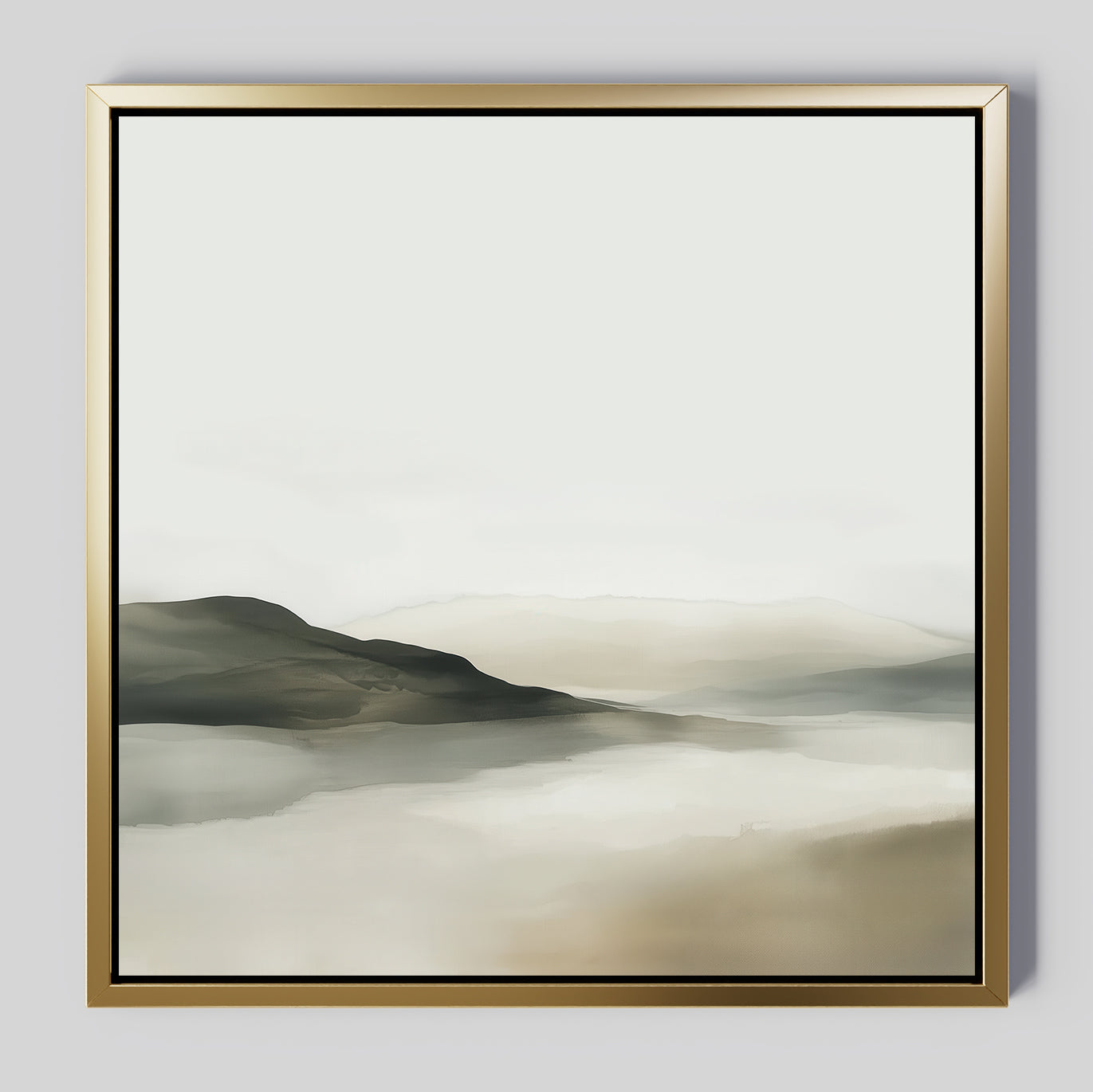 Whispering Hills at Daybreak – beige and white landscape canvas wall art print by Aspire Prints