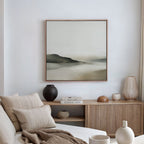 Whispering Hills at Daybreak – beige and white landscape canvas wall art print by Aspire Prints