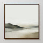 Whispering Hills at Daybreak – beige and white landscape canvas wall art print by Aspire Prints
