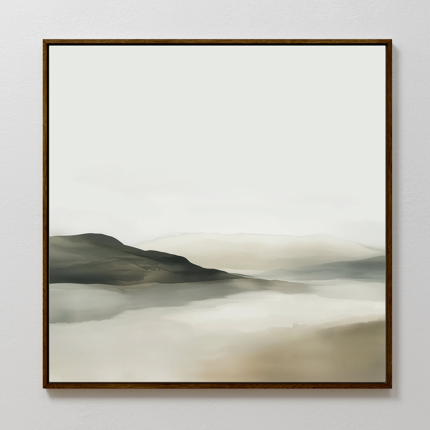 Whispering Hills at Daybreak – beige and white landscape canvas wall art print by Aspire Prints