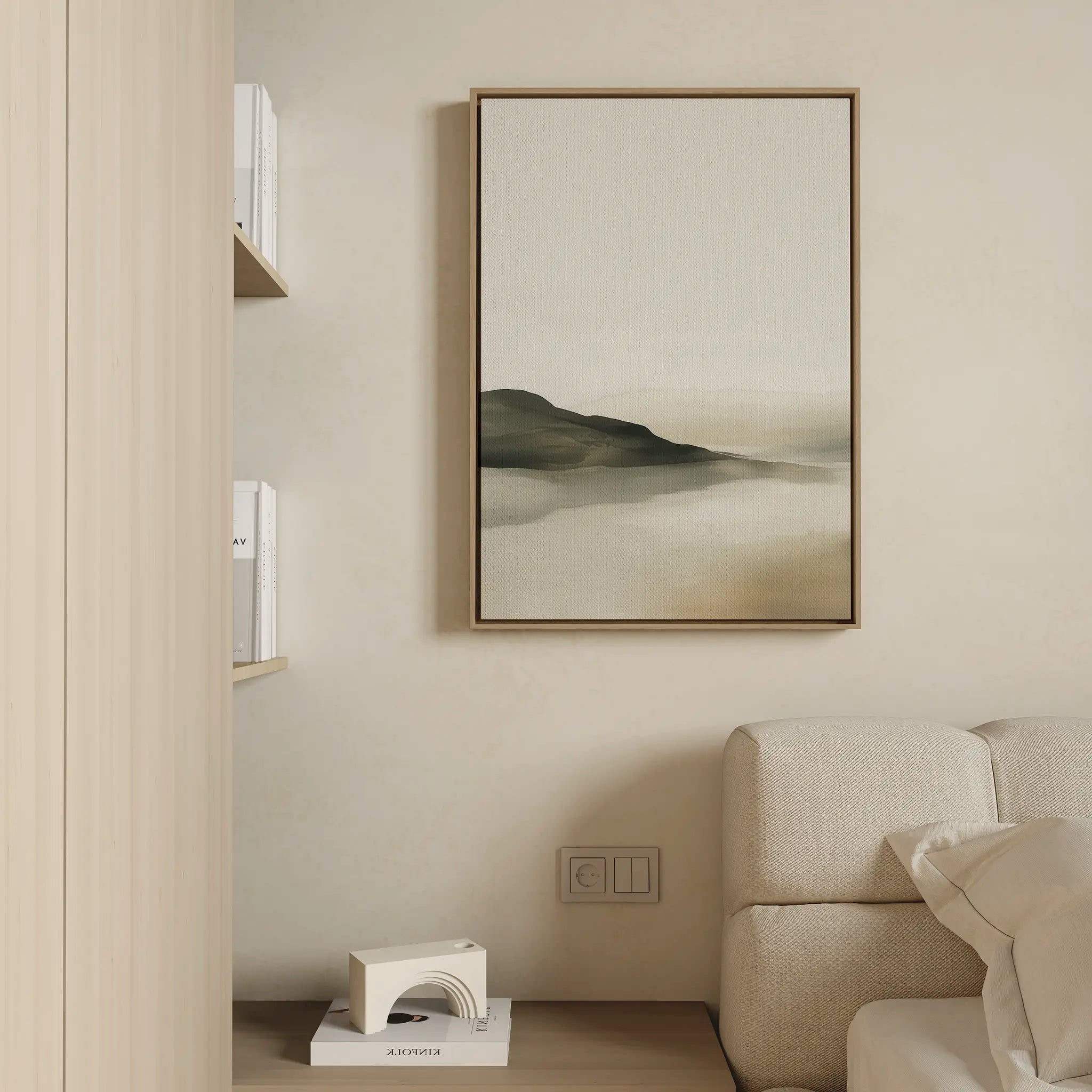 Whispering Hills at Dawn – green landscape canvas wall art print by Aspire Prints