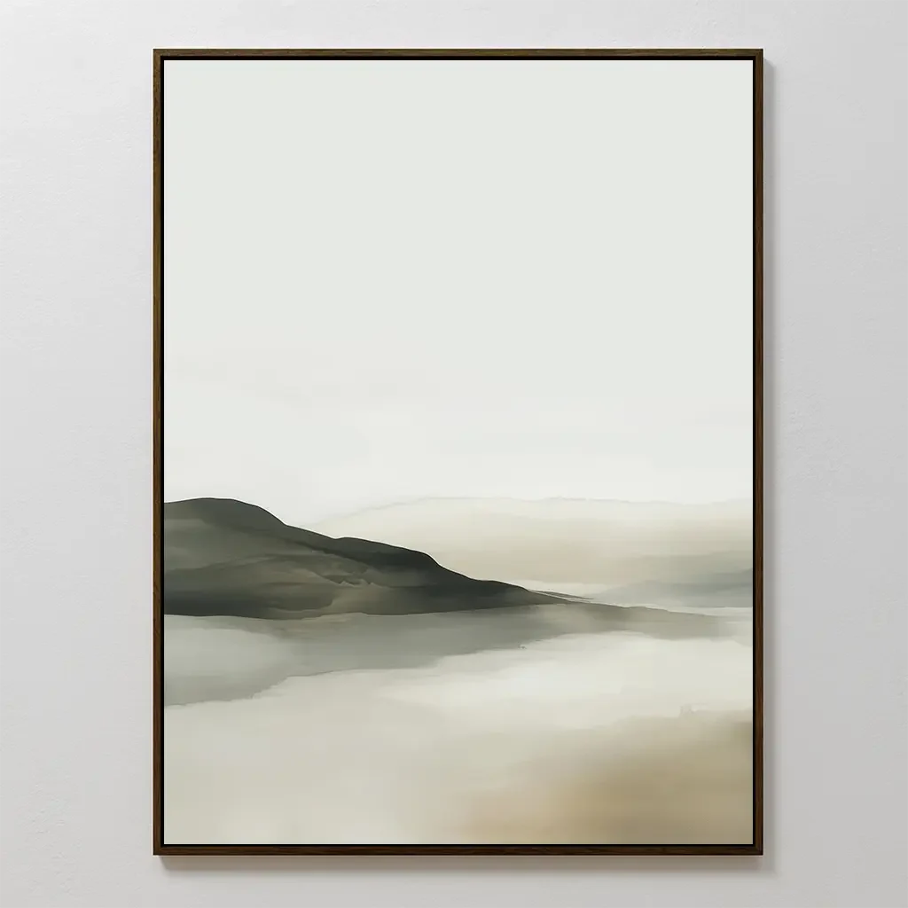 Whispering Hills at Dawn – green landscape canvas wall art print by Aspire Prints