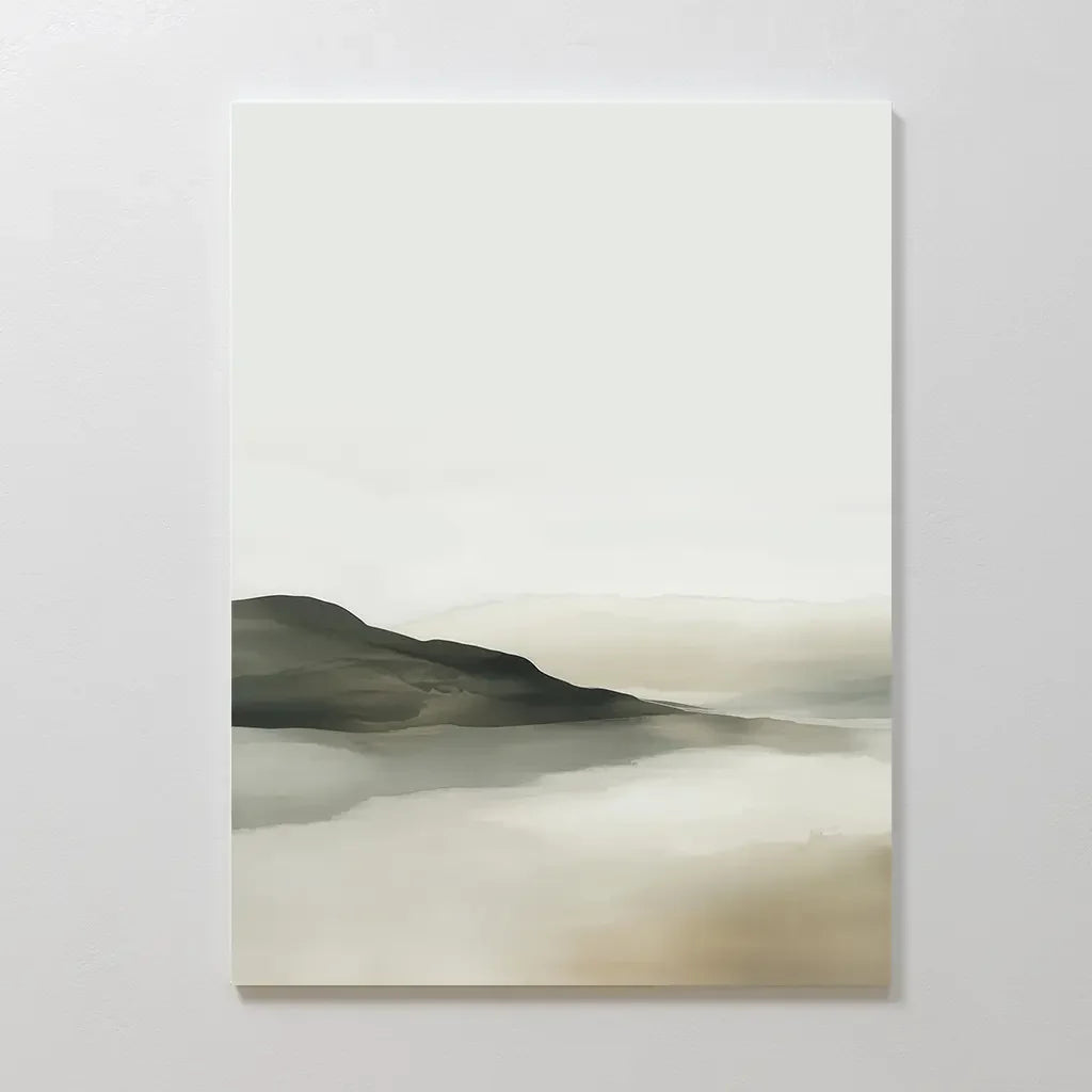 Whispering Hills at Dawn – green landscape canvas wall art print by Aspire Prints