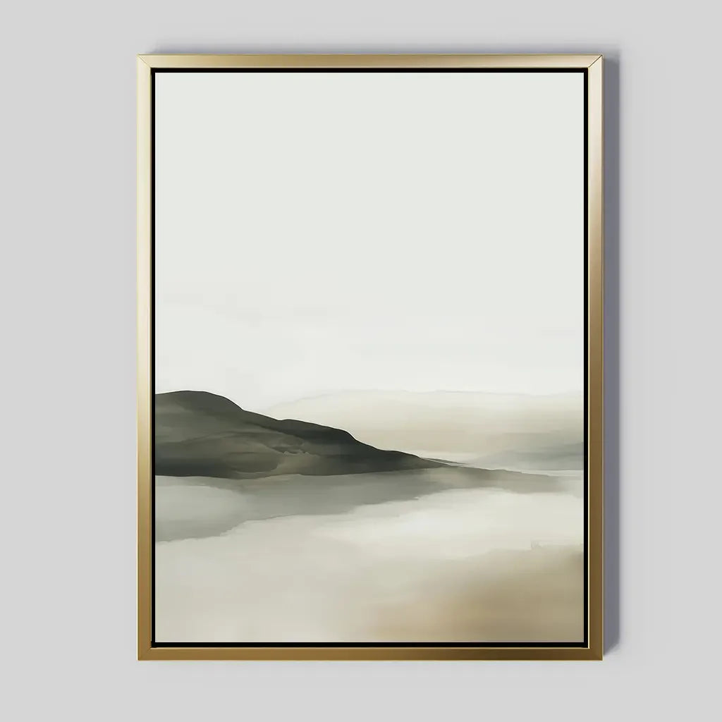 Whispering Hills at Dawn – green landscape canvas wall art print by Aspire Prints