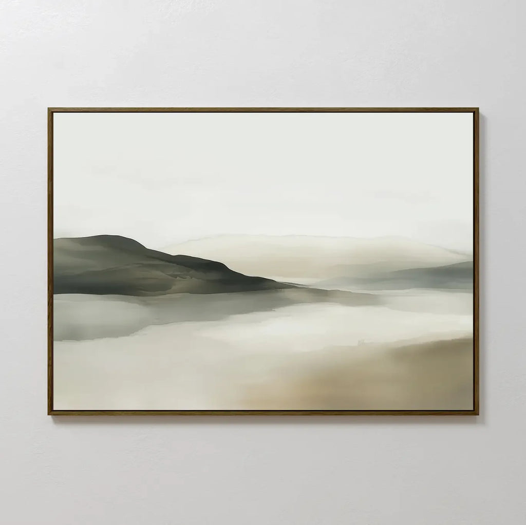 Whispering Hills at First Light – green landscape canvas wall art print by Aspire Prints