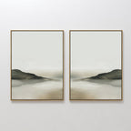 Whispering Hills Diptych – Set of 2 Canvas Prints set of 2 – neutral-toned landscape canvas wall art by Aspire Prints