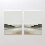 Whispering Hills Diptych – Set of 2 Canvas Prints set of 2 – neutral-toned landscape canvas wall art by Aspire Prints