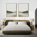 Whispering Hills Diptych – Set of 2 Canvas Prints set of 2 – neutral-toned landscape canvas wall art by Aspire Prints