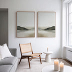 Whispering Hills Diptych – Set of 2 Canvas Prints set of 2 – neutral-toned landscape canvas wall art by Aspire Prints
