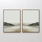Whispering Hills Diptych – Set of 2 Canvas Prints set of 2 – neutral-toned landscape canvas wall art by Aspire Prints
