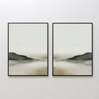 Whispering Hills Diptych – Set of 2 Canvas Prints set of 2 – neutral-toned landscape canvas wall art by Aspire Prints
