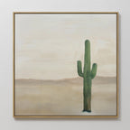 Saguaro & Silence – neutral-toned desert canvas wall art print by Aspire Prints