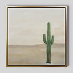 Saguaro & Silence – neutral-toned desert canvas wall art print by Aspire Prints