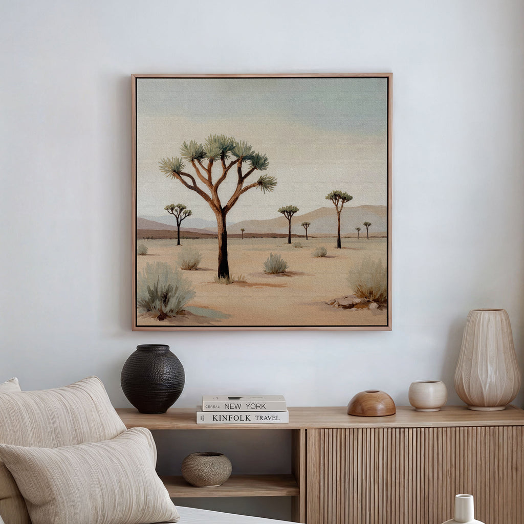 Whispers of the Arid Plain – green desert canvas wall art print by Aspire Prints