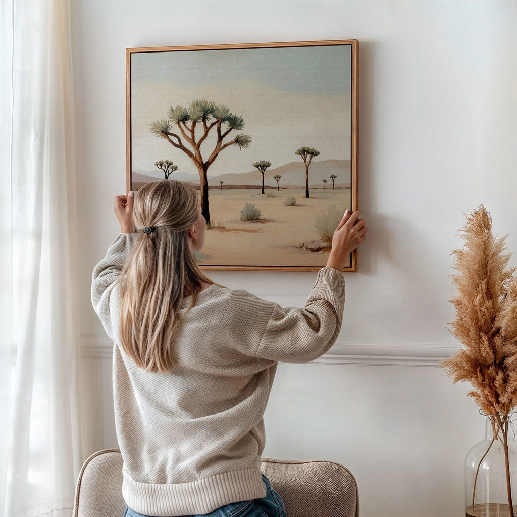Whispers of the Arid Plain – green desert canvas wall art print by Aspire Prints