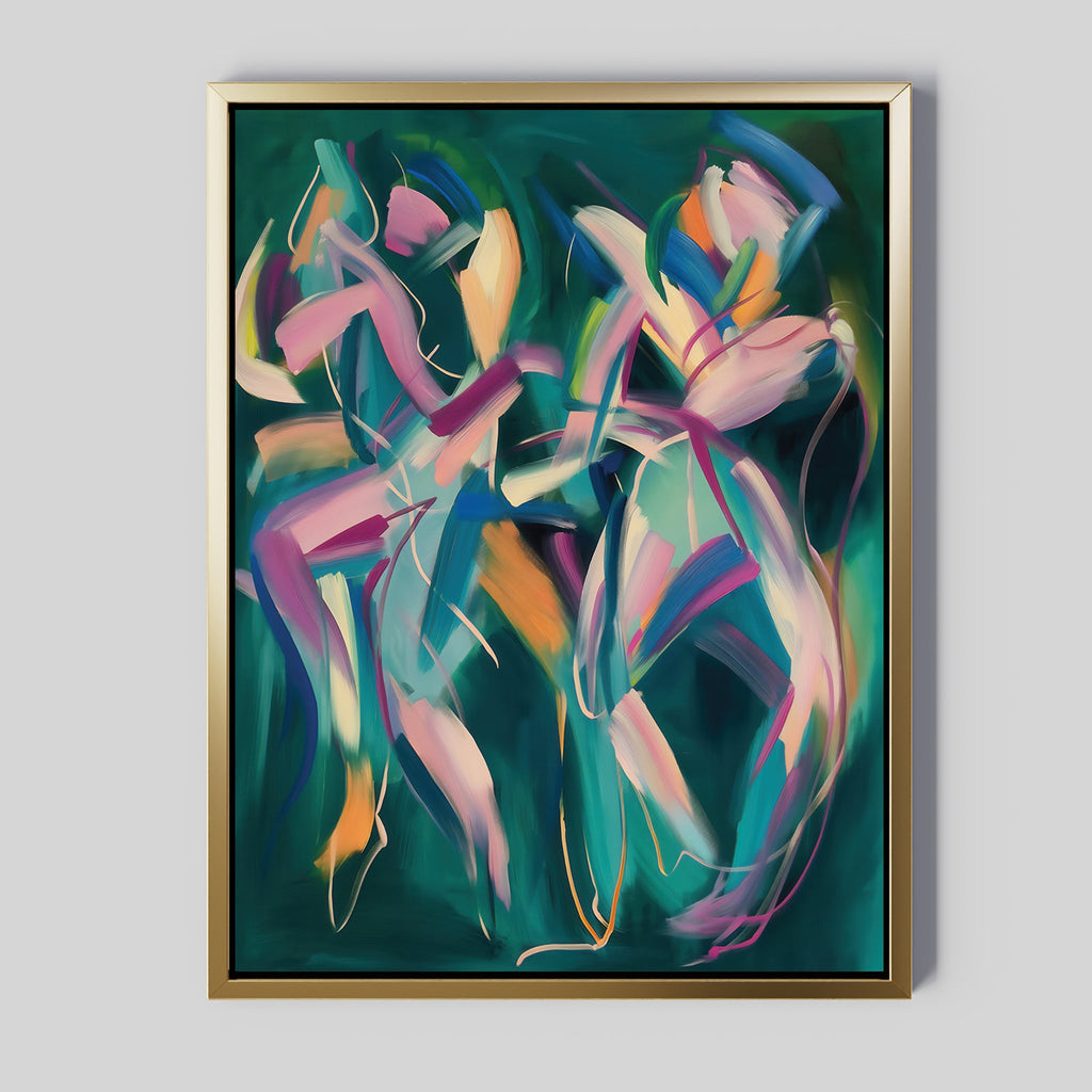Whirl of the Tides – multicolour abstract canvas wall art print by Aspire Prints