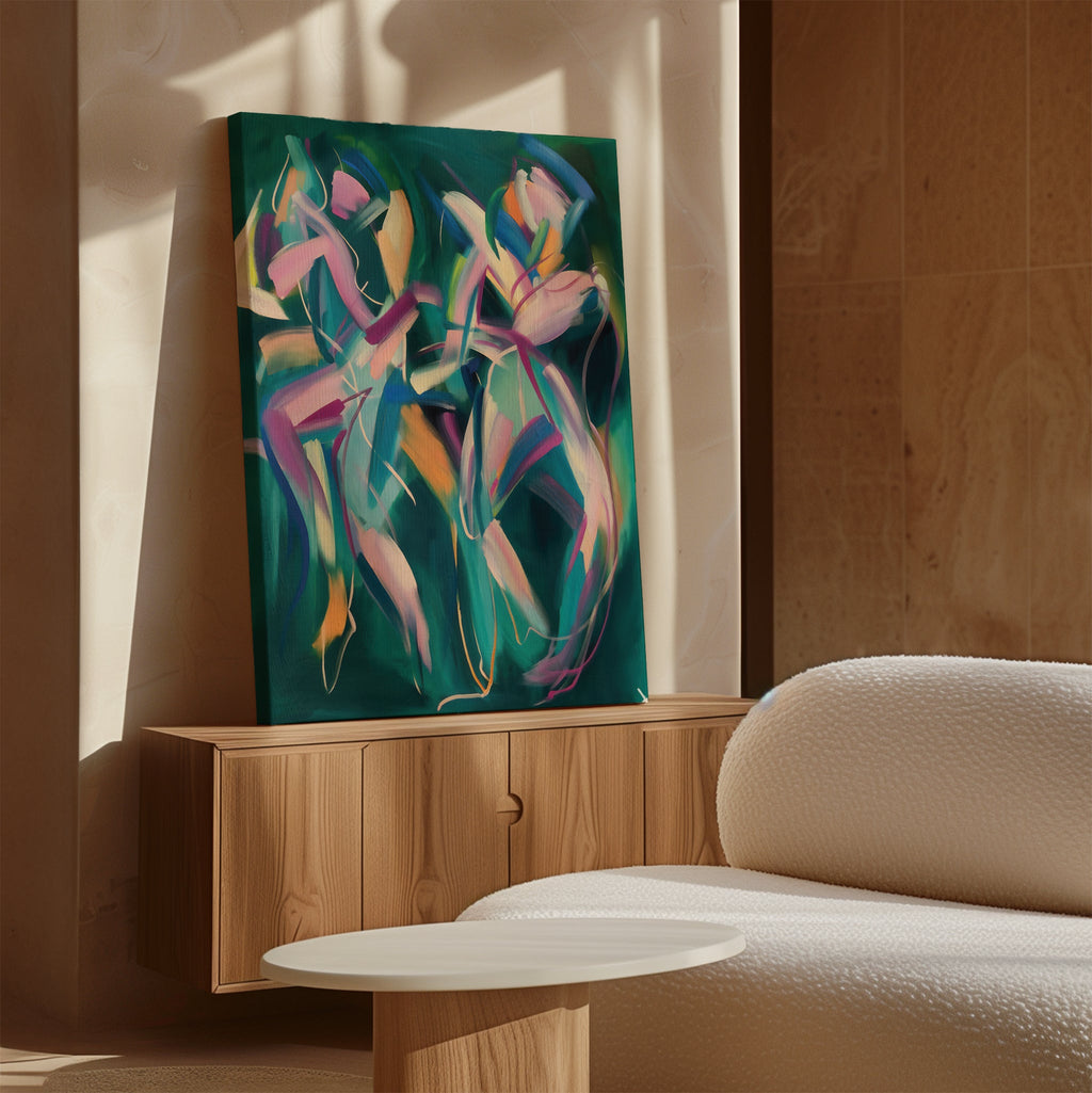 Whirl of the Tides – multicolour abstract canvas wall art print by Aspire Prints