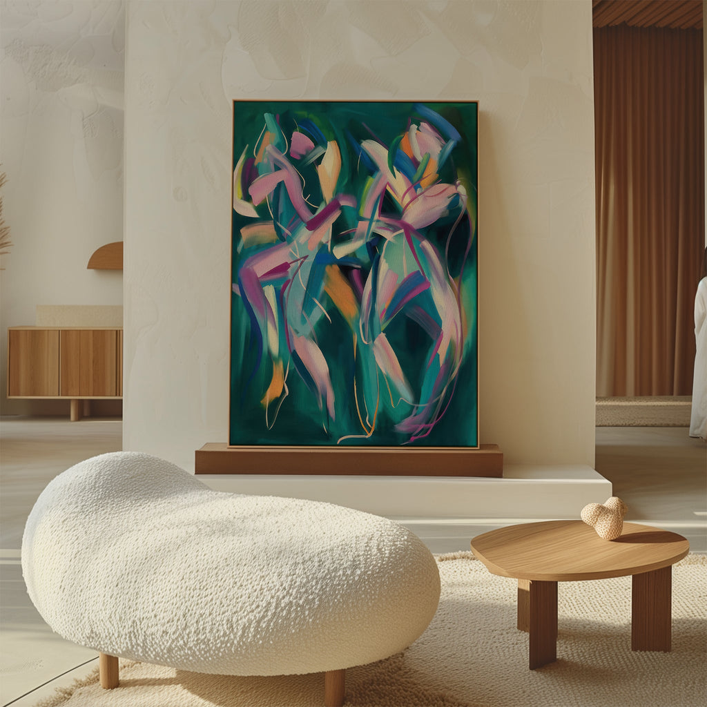Whirl of the Tides – multicolour abstract canvas wall art print by Aspire Prints